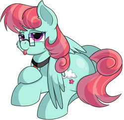 Size: 1280x1240 | Tagged: safe, artist:rainbowtashie, derpibooru import, posey shy, windy whistles, oc, oc:gentle breeze, pegasus, pony, butt, commissioner:bigonionbean, cutie mark, extra thicc, female, flank, fusion, fusion:gentle breeze, glasses, mare, plot, simple background, tongue out, transparent background, writer:bigonionbean