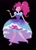 Size: 1280x1793 | Tagged: safe, artist:rlynn-art, artist:sketchysketchiness, derpibooru import, pinkie pie, equestria girls, legend of everfree, black background, clothes, crystal gala dress, deviantart watermark, dress, eyes closed, obtrusive watermark, signature, simple background, smiling, solo, watermark