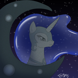 Size: 1000x1000 | Tagged: safe, artist:empyu, derpibooru import, nightmare moon, alicorn, 30 minute art challenge, moon