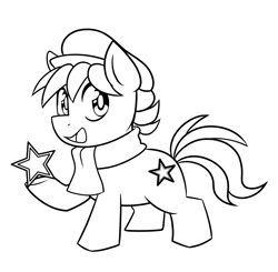 Size: 3017x2960 | Tagged: artist needed, source needed, safe, derpibooru import, oc, oc only, oc:esperanta poneo, earth pony, pony, chibi, clothes, colt, commission, cute, esperanto, male, monochrome, open mouth, solo