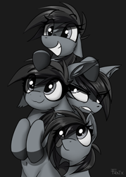 Size: 3600x5039 | Tagged: safe, artist:fenixdust, derpibooru import, oc, oc:grey matter, earth pony, pony, female, mare, multeity