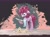 Size: 3040x2254 | Tagged: safe, artist:th3ipodm0n, derpibooru import, pinkie pie, earth pony, pony, accident, apron, atg 2020, cake, clothes, eyebrows visible through hair, female, floppy ears, food, hoof hold, looking at something, looking down, mare, newbie artist training grounds, no cake, plate, raised hoof, sad, solo, standing, this will end in tears, three quarter view