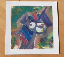 Size: 2198x1975 | Tagged: safe, artist:khaki-cap, derpibooru import, twilight sparkle, alicorn, unicorn, abstract, abstract art, crazy face, cringing, expressionism, expressions, faic, messy mane, modern art, oil, oil painting, painting, paper, photo, traditional art, twilight snapple