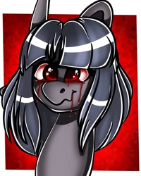 Size: 960x1200 | Tagged: safe, artist:tessa_key_, derpibooru import, oc, oc only, earth pony, pony, blood, bust, crying, earth pony oc, solo, tears of blood