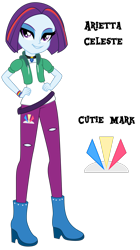 Size: 1920x3418 | Tagged: safe, artist:lhenao, derpibooru import, oc, oc:arietta celeste, human, equestria girls, cutie mark, magical lesbian spawn, next generation, offspring, parent:aria blaze, parent:rainbow dash, parents:ariadash, simple background, solo, transparent background