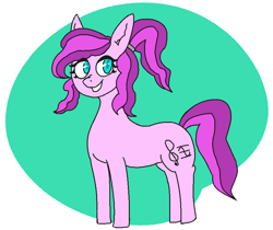 Size: 848x712 | Tagged: safe, derpibooru import, oc, oc only, oc:violet ray, earth pony, pony, commission, hair tie, simple background, solo