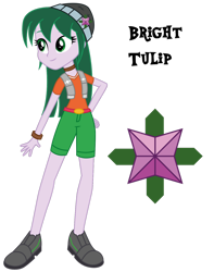 Size: 1280x1625 | Tagged: safe, artist:lhenao, derpibooru import, oc, oc only, oc:bright tulip, human, equestria girls, cutie mark, next generation, offspring, parent:sci-twi, parent:timber spruce, parents:timbertwi, simple background, solo, transparent background