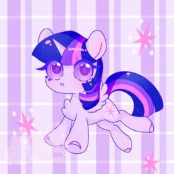 Size: 1280x1280 | Tagged: safe, artist:桃沢夏茶, derpibooru import, twilight sparkle, twilight sparkle (alicorn), alicorn, pony, chest fluff, colored hooves, colored pupils, cute, cutie mark, cutie mark eyes, female, mare, solo, starry eyes, twiabetes, wingding eyes