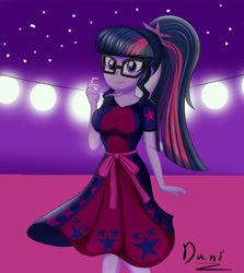 Size: 2500x2800 | Tagged: safe, artist:danielitamlp, derpibooru import, sci-twi, twilight sparkle, equestria girls, beautiful, clothes, dress, female, glasses, high res, pretty, smiling, solo