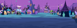 Size: 13920x5146 | Tagged: safe, artist:mlp-silver-quill, derpibooru import, luna eclipsed, background, candy, decoration, food, halloween, holiday, nightmare night, ponyville