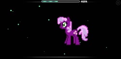 Size: 1480x720 | Tagged: safe, artist:hypernitegmd, derpibooru import, earth pony, pony, female, geometry dash, mare, pixel art