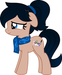 Size: 1024x1238 | Tagged: safe, artist:jhayarr23, derpibooru import, oc, oc:crescend cinnamon, pony, clothes, female, floppy ears, mare, scarf, simple background, solo, transparent background