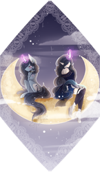 Size: 1292x2228 | Tagged: safe, artist:shiroikitten, derpibooru import, oc, oc:moonheart, human, pony, unicorn, female, horn, horned humanization, humanized, magic, mare, moon, simple background, transparent background