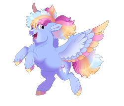 Size: 3500x3000 | Tagged: safe, artist:gigason, derpibooru import, oc, oc:sugar rush, pony, colored wings, colt, magical lesbian spawn, male, multicolored wings, offspring, parent:pinkie pie, parent:rainbow dash, parents:pinkiedash, simple background, solo, transparent background, wings