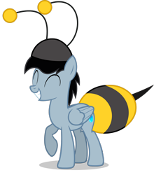 Size: 1920x2185 | Tagged: safe, artist:egstudios93, derpibooru import, oc, oc only, oc:eg, pegasus, pony, animal costume, bee costume, clothes, costume, male, simple background, solo, stallion, transparent background