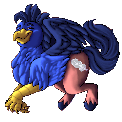 Size: 256x256 | Tagged: safe, artist:sursiq, derpibooru import, oc, oc only, classical hippogriff, hippogriff, animated, blue, eyes closed, happy, pixel art, simple background, solo, transparent background