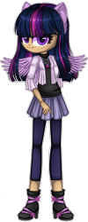 Size: 1280x3214 | Tagged: safe, artist:fantarianna, derpibooru import, twilight sparkle, human, boots, eared humanization, female, humanized, jewelry, looking at you, necklace, shoes, simple background, solo, transparent background, winged humanization, wings
