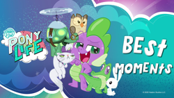 Size: 1920x1080 | Tagged: safe, derpibooru import, angel bunny, gummy, opalescence, owlowiscious, spike, tank, alligator, bird, cat, dragon, owl, rabbit, tortoise, my little pony: pony life, spoiler:my little pony: pony life, animal, best moments, official