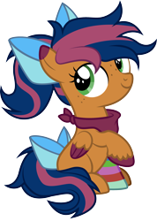 Size: 1729x2426 | Tagged: safe, artist:lightning stripe, derpibooru exclusive, derpibooru import, edit, oc, oc:solar comet, pegasus, pony, accessory-less edit, bandana, bow, bowtie, clothes, colt, commission, cute, foal, green eyes, male, messy mane, missing accessory, orange coat, pegasus oc, ponytail, show accurate, simple background, sitting, sock, solo, tail bow, transparent background, two toned mane, two toned tail, two toned wings, vector, wings