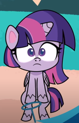 Size: 434x678 | Tagged: safe, derpibooru import, screencap, twilight sparkle, twilight sparkle (alicorn), alicorn, a camping we will go, my little pony: pony life, spoiler:pony life s01e15, bipedal, cropped, looking at you, shocked, solo