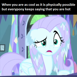 Size: 494x493 | Tagged: safe, derpibooru import, edit, edited screencap, editor:fluttershyisnot adoormat, screencap, fluttershy, pegasus, pony, ail-icorn, spoiler:interseason shorts, cool, frozen, meme, raised eyebrow