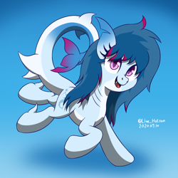 Size: 1600x1600 | Tagged: safe, artist:livehotsun, derpibooru import, oc, oc only, oc:shannis blue, original species, pony, shark, shark pony, cute, female, mare, tail