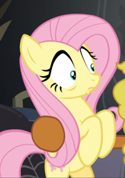 Size: 649x929 | Tagged: safe, derpibooru import, screencap, fluttershy, pegasus, pony, a health of information, bipedal, cropped, scared, solo