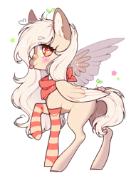 Size: 1025x1345 | Tagged: safe, artist:kitten-in-the-jar, derpibooru import, oc, earth pony, pegasus, clothes, simple background, socks, solo, striped socks, tongue out, transparent background, two toned wings, wings