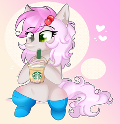 Size: 2000x2065 | Tagged: safe, artist:2pandita, derpibooru import, oc, oc:pandita, pegasus, pony, clothes, female, mare, socks, solo, starbucks