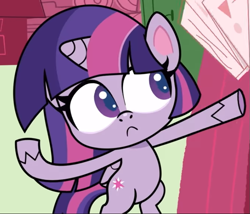 Size: 709x606 | Tagged: safe, derpibooru import, screencap, twilight sparkle, twilight sparkle (alicorn), alicorn, badge of shame, my little pony: pony life, spoiler:pony life s01e13, bipedal, cropped, cute, solo, twiabetes