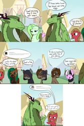 Size: 2562x3844 | Tagged: safe, artist:professor-ponyarity, derpibooru import, oc, oc only, oc:ace, oc:caffeine hazard, oc:edgar allen poeny, oc:feraxis, oc:merriweather, oc:pun, oc:rye, dragon, pony, female, mare, tumblr:ask rye dimar dragon