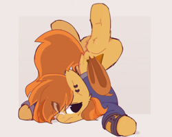 Size: 1024x813 | Tagged: safe, artist:little-sketches, derpibooru import, oc, oc:pumpkin spice, bat pony, pony, fallout equestria, annoyed, chest stand, clothes, female, jacket, mare, pipbuck, solo