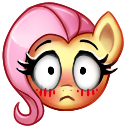 Size: 128x128 | Tagged: safe, artist:confetticakez, derpibooru import, fluttershy, pegasus, pony, blushing, cute, discord emote, emoji, emotes, head only, lowres, simple background, solo, surprised, transparent background