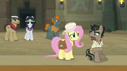 Size: 1920x1080 | Tagged: safe, derpibooru import, screencap, biff, doctor caballeron, fluttershy, rogue (character), withers, pegasus, pony, daring doubt, henchmen