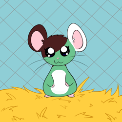 Size: 500x500 | Tagged: safe, artist:kaggy009, derpibooru import, oc, oc:peppermint pattie (unicorn), hamster, ask peppermint pattie, solo, species swap