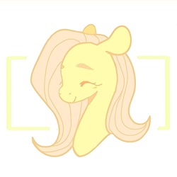 Size: 780x780 | Tagged: safe, artist:halomalwina, derpibooru import, fluttershy, pegasus, pony, bust, cute, eyes closed, female, mare, portrait, shyabetes, smiling, solo