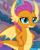 Size: 752x936 | Tagged: safe, derpibooru import, screencap, gallus, smolder, dragon, griffon, she's all yak, cropped, dragoness, female, looking at you, smiling, solo focus