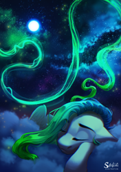 Size: 1128x1600 | Tagged: safe, artist:silentwulv, derpibooru import, oc, oc only, pegasus, pony, night, sleeping, solo