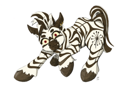 Size: 3508x2480 | Tagged: safe, artist:ardilya, derpibooru import, oc, zebra, crazy face, digital art, faic, red eyes, simple background, solo, tooth, white background, zebra oc