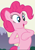 Size: 637x906 | Tagged: safe, derpibooru import, screencap, pinkie pie, earth pony, pony, too many pinkie pies, bipedal, cropped, open mouth, solo