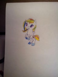 Size: 640x853 | Tagged: safe, artist:kiwwsplash, derpibooru import, oc, oc only, pegasus, pony, colored hooves, pegasus oc, rearing, solo, traditional art, wings