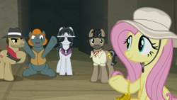 Size: 1920x1080 | Tagged: safe, derpibooru import, screencap, biff, doctor caballeron, fluttershy, rogue (character), withers, pegasus, pony, daring doubt, henchmen, truth talisman