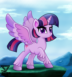 Size: 2300x2460 | Tagged: safe, artist:theretroart88, derpibooru import, twilight sparkle, twilight sparkle (alicorn), alicorn, pony, my little pony: pony life, female, g4.5 to g4, hoof fluff, mare, raised hoof, solo, spread wings, unshorn fetlocks, wings