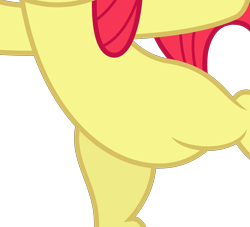 Size: 5087x4611 | Tagged: safe, artist:claritea, derpibooru import, edit, apple bloom, pony, flight to the finish, belly, bipedal, cropped, featureless crotch, high res, pictures of bellies, simple background, solo, standing, standing on one leg, transparent background, vector, vector edit