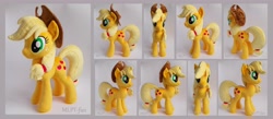 Size: 3316x1452 | Tagged: safe, artist:calusariac, derpibooru import, applejack, pony, irl, photo, plushie, solo