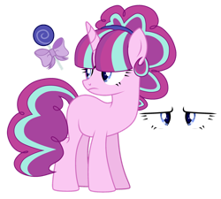 Size: 1280x1152 | Tagged: safe, artist:dynamitesan, derpibooru import, pony, unicorn, female, magical lesbian spawn, mare, offspring, parent:pinkie pie, parent:starlight glimmer, simple background, solo, transparent background