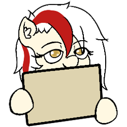 Size: 256x256 | Tagged: safe, artist:move, derpibooru import, oc, oc only, oc:arya, pegasus, pony, chillaxing, emotes, female, meme template, sign, solo, white fur, white mane