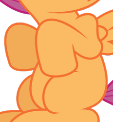 Size: 335x361 | Tagged: safe, artist:deadparrot22, derpibooru import, edit, scootaloo, sleepless in ponyville, belly, cropped, pictures of bellies, simple background, sitting, solo, transparent background, vector, vector edit