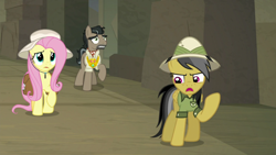 Size: 1920x1080 | Tagged: safe, derpibooru import, screencap, daring do, doctor caballeron, fluttershy, pegasus, pony, daring doubt, truth talisman