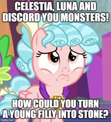 Size: 500x551 | Tagged: safe, derpibooru import, edit, edited screencap, editor:arcgaming91, screencap, cozy glow, spike, dragon, pegasus, pony, beating a dead horse, caption, cozy glow drama, dead horse, discord drama, drama, image macro, op is a cuck, op is trying to start shit, op is trying too hard, series finale drama, text